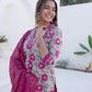 Cotton Printed Straight Kurta with Pant & Dupatta