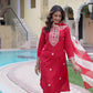 Rayon Embroidery, Sequins Work and Embroidery Lace Straight Kurta with Pant & Dupatta