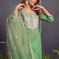 Silk Blend Embroidered Straight Kurta with Pant & Dupatta
