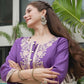 Purple Silk Embroidered Straight Kurta Set with Pant & Dupatta under 1299