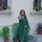 Silk Blend Embroidered Straight Kurta with Pant & Dupatta