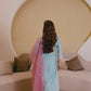 Silk Blend Embroidered Straight Kurta with Pant & Dupatta