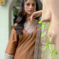 Silk Blend Sequins Embroidery Lace Straight Kurta with Pant & Dupatta