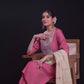 Silk Blend Embroidered Straight Kurta with Pant & Dupatta