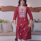 Cotton Embroidered Straight Kurti
