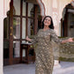 Cotton Blend Printed and Foil Print Straight Kurta with Pant & Dupatta