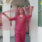 Silk Blend Dyed, Sequence Embroidery Work and Lace Straight Kurta with Pant & Dupatta