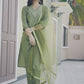 Silk Blend Sequence Embroidery Work and Lace Straight Kurta with Pant & Dupatta