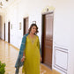 Silk Embroidery and Sequins Work Straight Kurta with Pant & Dupatta