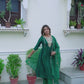 Silk Blend Embroidered Anarkali Kurta with Pant & Dupatta
