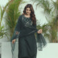 Silk Blend Dyed, Sequence Work and Lace Straight Kurta with Pant & Dupatta