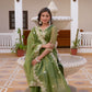 Net Sequins, Embroidery and Gota Lace Straight Kurta with Pant & Dupatta