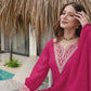 Silk Embroidered Straight Kurta with Pant & Dupatta