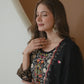 Black Silk Embroidered Straight Kurta Set with Pant & Dupatta under 1299 