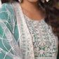 Cotton Blend Embroidered Straight Kurta with Pant & Dupatta