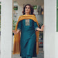 Silk Blend Embroidery Straight Kurta with Pant & Dupatta