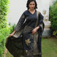 Black Silk Woven Straight Kurta Set with Pant & Dupatta under 999