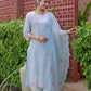 Cotton Embroidered Straight Kurta with Pant & Dupatta