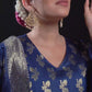 Silk Blend Woven Straight Kurta with Pant & Dupatta