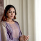 Purple Silk Printed Anarkali Kurta Set with Pant & Dupatta for Women Affordable Embroidered Festive Wear