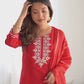 Cotton Blend Sequence, Embroidery and Lace Straight Kurta with Pant & Dupatta