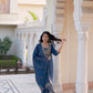 Silk Blend Weaving and Lace Straight Kurta with Pant & Dupatta