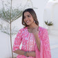 Cotton Printed, Embroidery and Mirror Work A-Line Kurta with Pant & Dupatta