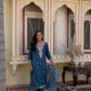Silk Embroidery and Sequins Work Straight Kurta with Pant & Dupatta