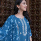 Cotton Blend Embroidery Work and Gota Lace A-Line Kurta with Pant & Dupatta