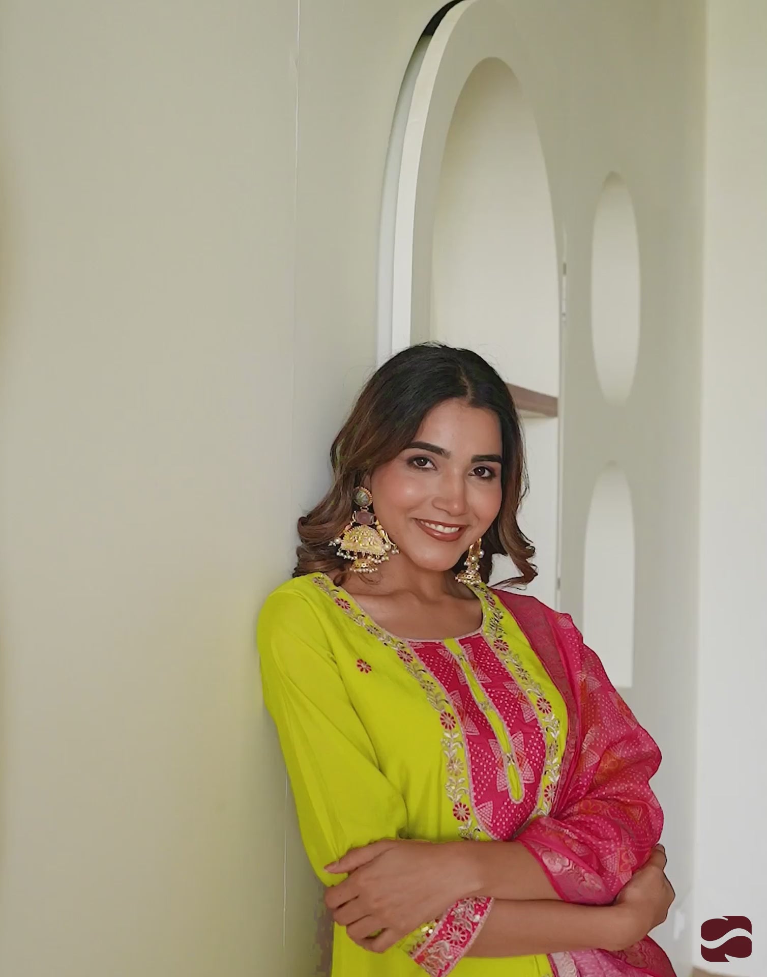 Yellow Silk Embroidered Straight Kurta Set with Pant & Dupatta under 1299 