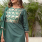 Silk Blend Woven Straight Kurta with Pant & Dupatta