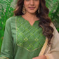 Cotton Blend Sequence, Embroidery Work and Gota Lace Straight Kurta with Pant & Dupatta