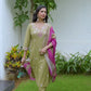 Cotton Embroidered Straight Kurta with Pant & Dupatta
