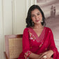 Red Cotton Embroidered Straight Kurta Set with Pant & Dupatta Affordable V-Neck Ethnic Kurti for Office,