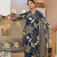 Blue Cotton Printed Straight Kurta Set with Pant & Dupatta under 799