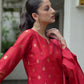 Silk Blend Jacquard Straight Kurta with Pant & Dupatta