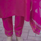 Cotton Blend Embroidered Straight Kurta with Pant & Dupatta