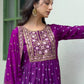 Silk Blend Foil Printed, Floral Printed and Printed Lace Anarkali Kurta with Pant & Dupatta