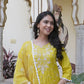 Cotton Blend Embroidery and Sequins Work Straight Kurta with Pant & Dupatta