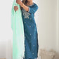 Cotton Blend Sequence, Embroidery and Lace Straight Kurta with Pant & Dupatta