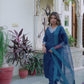 Cotton Blend Embroidered Straight Kurta with Pant & Dupatta