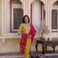 Cotton Blend Embroidery and Sequins Work, Embroidery and Sequins Work Lace Straight Kurta with Pant & Dupatta