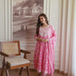 Cotton Printed Anarkali Kurta with Pant & Dupatta