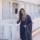 Cotton Blend Weaving and Lace Straight Kurta with Pant & Dupatta