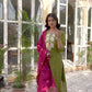 Silk Embroidery, Embroidery Lace Straight Kurta with Pant & Dupatta