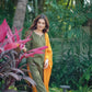 Green Cotton Solid Straight Kurta Set with Pant and Dupatta Festive Wear