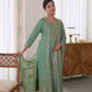 Cotton Woven Design Straight Kurta with Pant & Dupatta