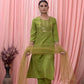 Embroidered Sequence Straight Kurta Set for Women Festive Wear