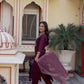 Silk Embroidery and Sequins Work Straight Kurta with Pant & Dupatta