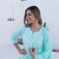 Cotton Embroidery and Mirror Work A-Line Kurta with Pant & Dupatta
